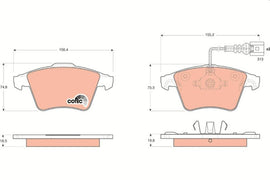 KIT PLAQUETTES TRW AV VW TOUAREG 2002--&gt;