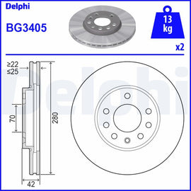 PAIRE DE DISQUES AV:OPEL ASTRA
