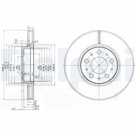 PAIRE DE DISQUE DE FREIN DEPLHI AV VOLVO S60