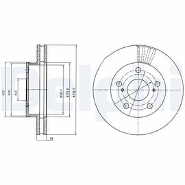 PAIRE DISQUE DE FREIN DELPHI AV : TOYOTA HILUX