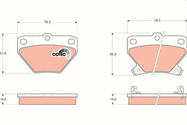 KIT PLAQUETTES AR TOYOTA COROLLA YARIS 2000--&gt;