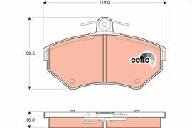 KIT PLAQUETTES AV SEAT CORDOBA VW CADDY GOLF III