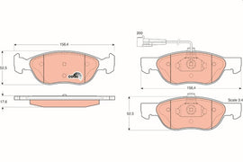 KIT PLAQUETTES AV FIAT BRAVO, BRAVA