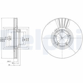 PAIRE DE DISQUE DE FREIN DELPHI AV : FORD TRANSIT