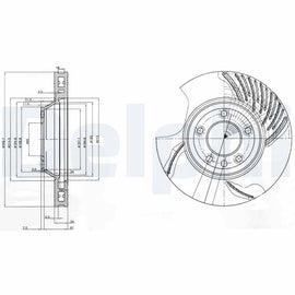 DISQUE FREIN DELPHI AV/G:AUDI Q7 /PORSCHE CAYENNE