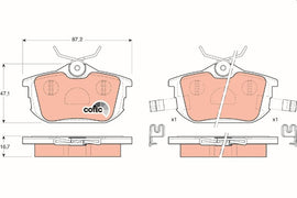 KIT PLAQUETTES AR MITSUB CARISMA. VOLVO S40,V40