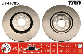 DISQUE DE FREIN TRW AV ALFA ROMEO