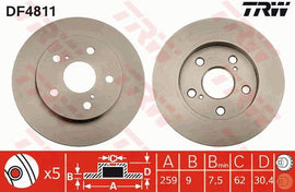 PAIRE DE DISQUE DE FREIN TRW AR COROLLA - AURIS