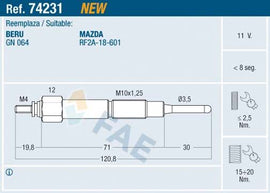BOUGIE DE PRECHAUFFAGE : MAZDA 323, 626