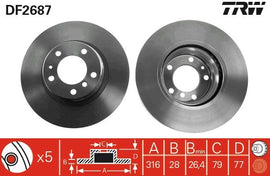 PAIRE DISQUE/FREIN BMW 730D AV. ÉVENT.