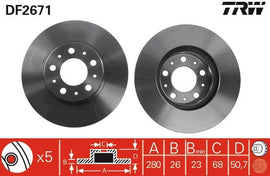 PAIRE/DISQUE DE FREIN: AV. VOLVO850