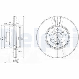 PAIRE DE DISQUE DE FREIN DELPHI AV BMW X3/5 E53/83
