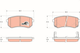 KIT PLAQUETTES TRW AR HYUNDAI  I10 KIA PICANTO