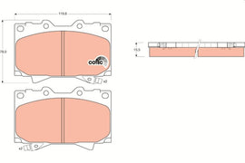 KIT PLAQUETTES AV TOYOTA LANDCRUISER 1990--&gt;2002