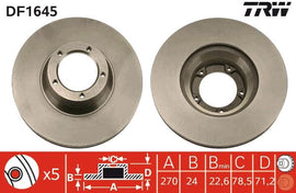 PAIRE DISQUE/FREIN AV.: F.TRANSIT VENTIL
