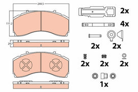 KIT PLAQUETTES AV MB ACTROS ATEGO AXOR 2