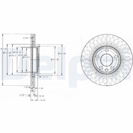 PAIRE DE DISQUE DE FREIN DELPHI AV :PEUGEOT 806